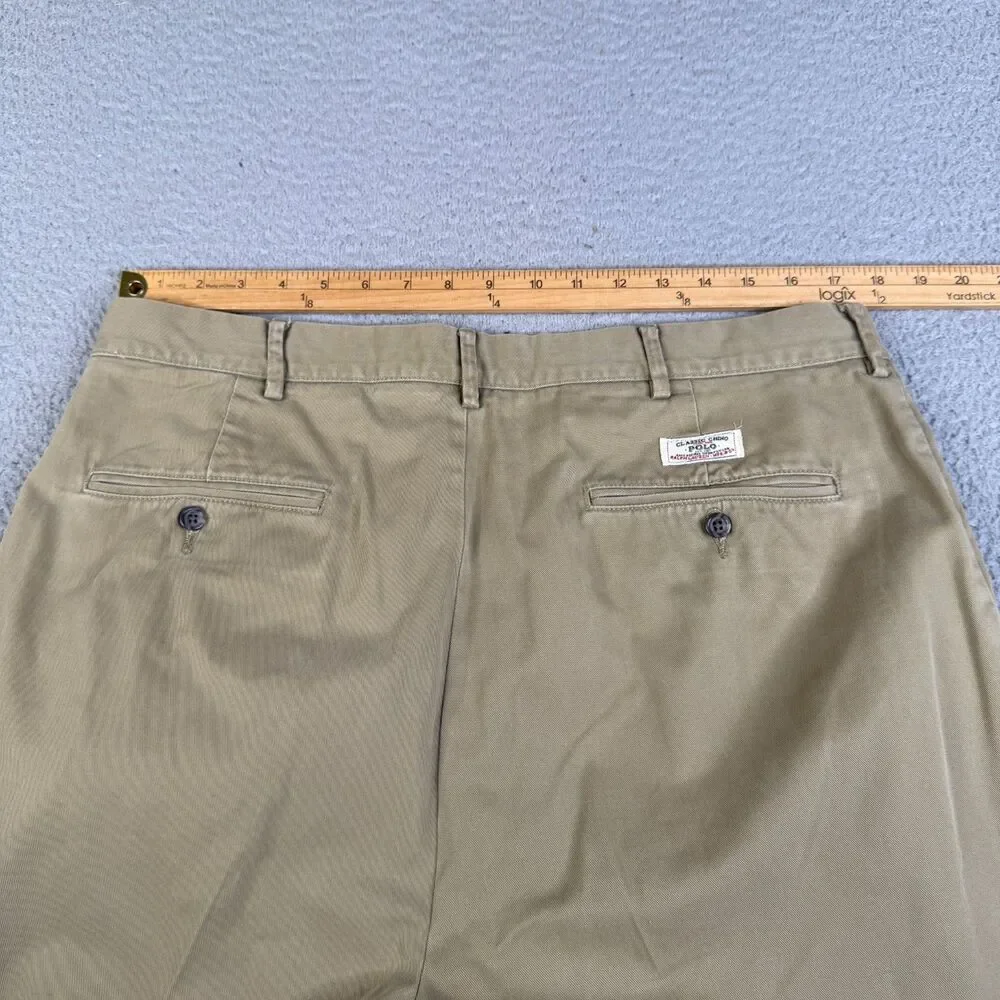 POLO RALPH LAUREN Pants Men 36x30 Khaki Polo Chino Classic Fit Cotton Twill Flat
